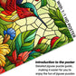 Coastal Rose Stained Glass 1000 Piece Puzzle - Hard Flower Jigsaw, 19.68 x 27.56 in, Cardboard, Hummingbird in Grass