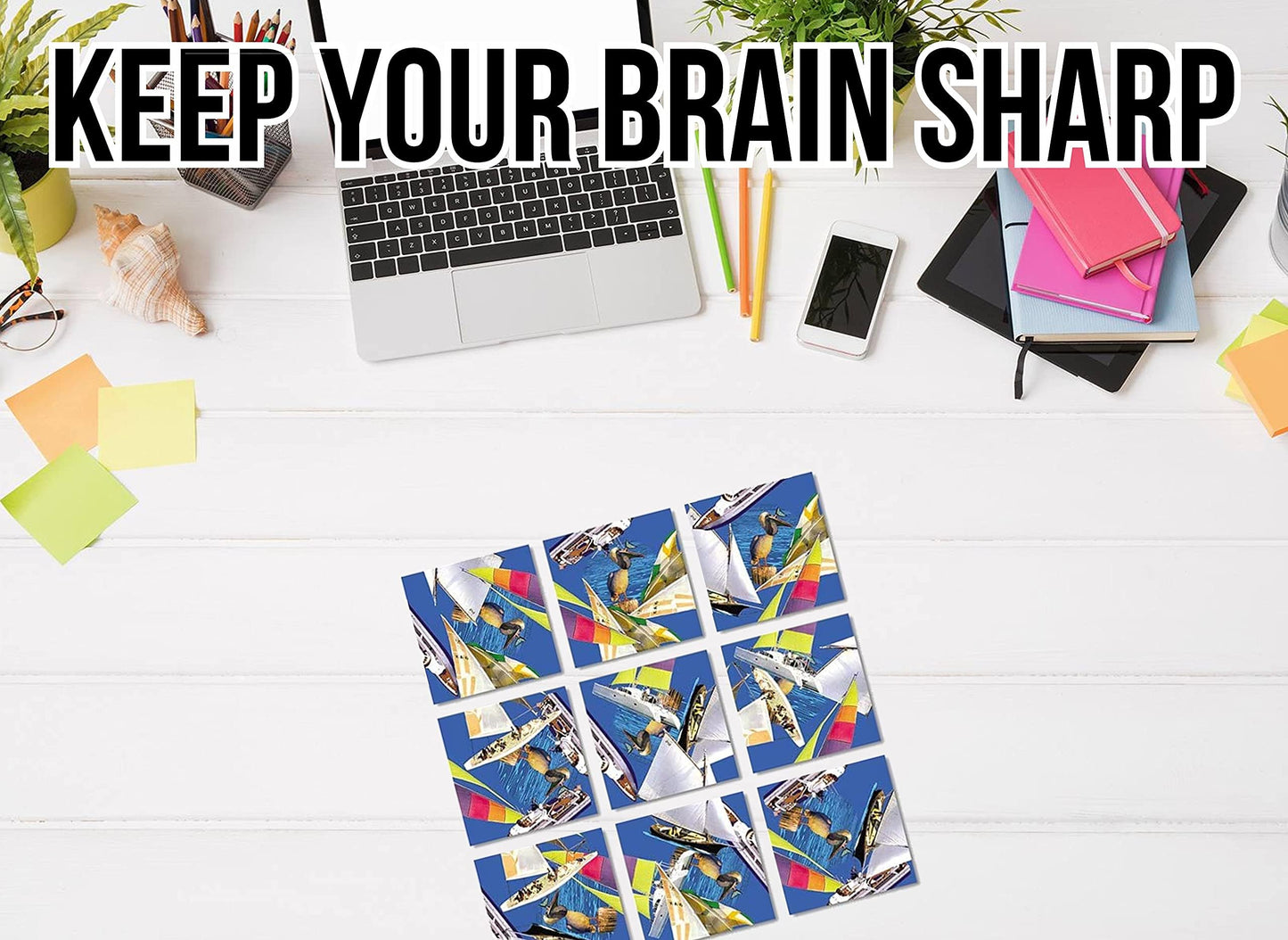 B.Dazzle Scramble Squares Boats 9 Piece Challenging Puzzle - Ultimate Brain Teaser And Mind Game For Young And Senior Alike - Engaging And Creative With Beautiful Artwork