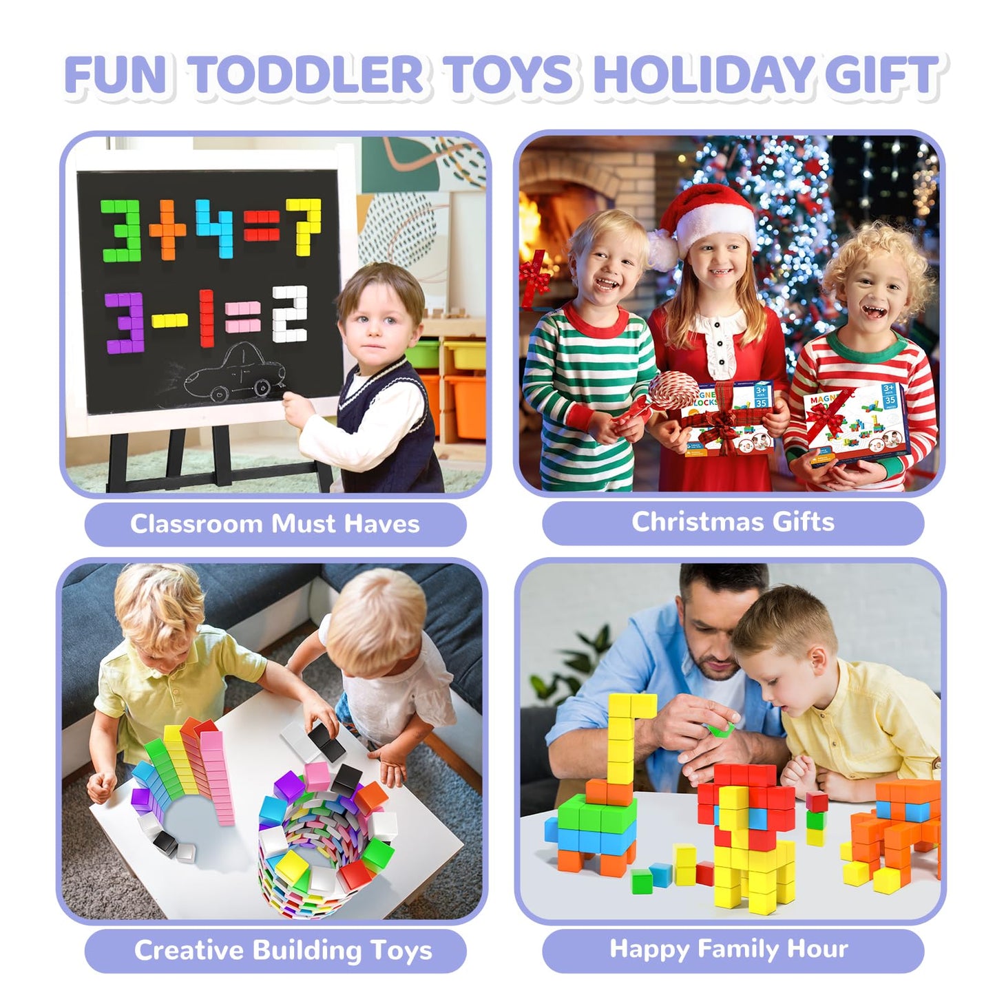 Hiwawind 1.18 Inch Magnetic Blocks 30pcs  Toddler Toys for Boys and Girls Large Magnet Building Toys Creative STEM Montessori Sensory Toys  Magnet Toys for Kids Age 3 4 5 6 7 8 Year Old