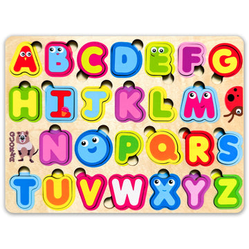 Quokka Montessori Alphabet Puzzle For Toddlers - Educational Wooden Toys For Kids Ages 3-5, Learning Letters And Abc Recognition, Preschool Activity Board For Fine Motor Skills And Learning Activities