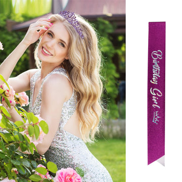 Birthday Girl Violets Crown, Birthday Sash For Girls, Tiaras For Girls, Princess Crown Tiara, Birthday Gifts For Girls, Happy Bi
