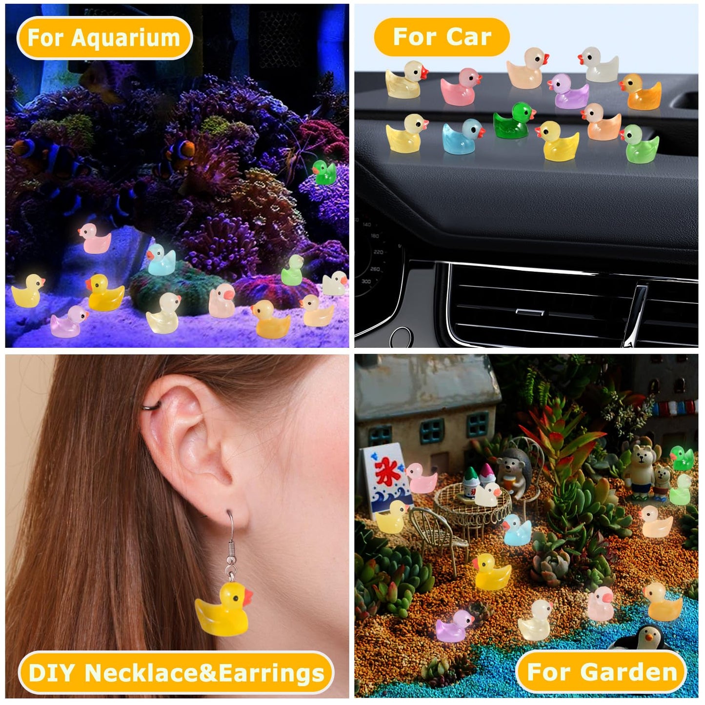 Arcimatto 240 Pack Mini Ducks Tiny Resin Duck Bulk  Decor Duck Figures for Miniature Dollhouse Decor Garden Aquarium Potted Ornament  DIY Charm Crafts Hide and Seek Prank Party Favor Toys Gag Gifts