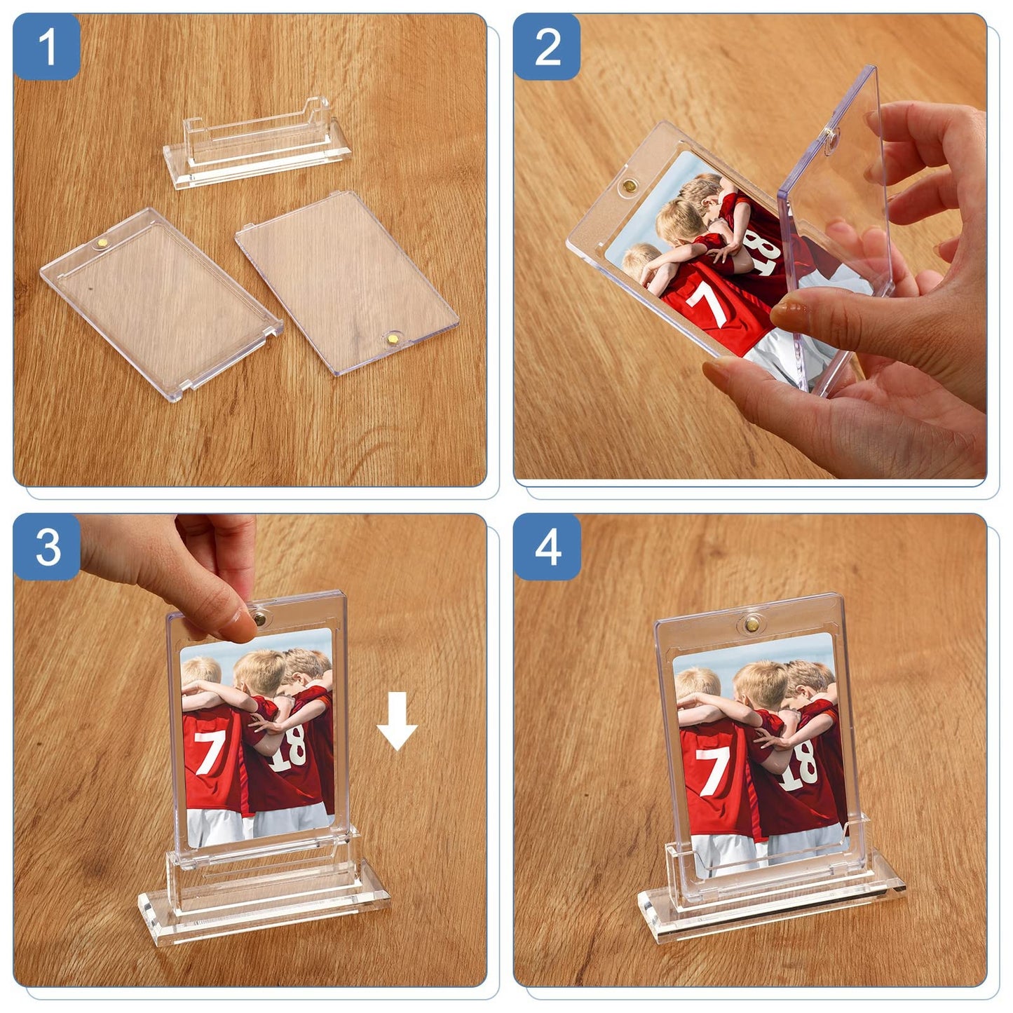Magnetic Card Holders For Trading Protector, 35 Pt Baseball Card Protector, Acrylic Hard Sleeves Case For Baseball Football Spor