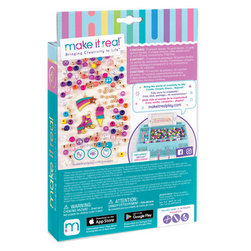 Make It Real: Rainbow Dream Jewelry Kit - Create 3 Unique Charm Bracelets & A Ring, 123 Pieces, Includes Play Tray, All-In-One, Diy Colorful Bead Jewelry Kit, Tweens & Girls, Arts & Crafts, Ages 8+