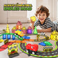 Dinosaur Toys Magnetic Tiles With 2 Dinosaur Cars Race Track, Magnetic Building Blocks Toddler Sensory Outdoor Kids Toys For 3+