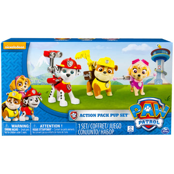 Paw Patrol Action Pack Pups 3Pk Figure Set Marshall, Skye, Rubble