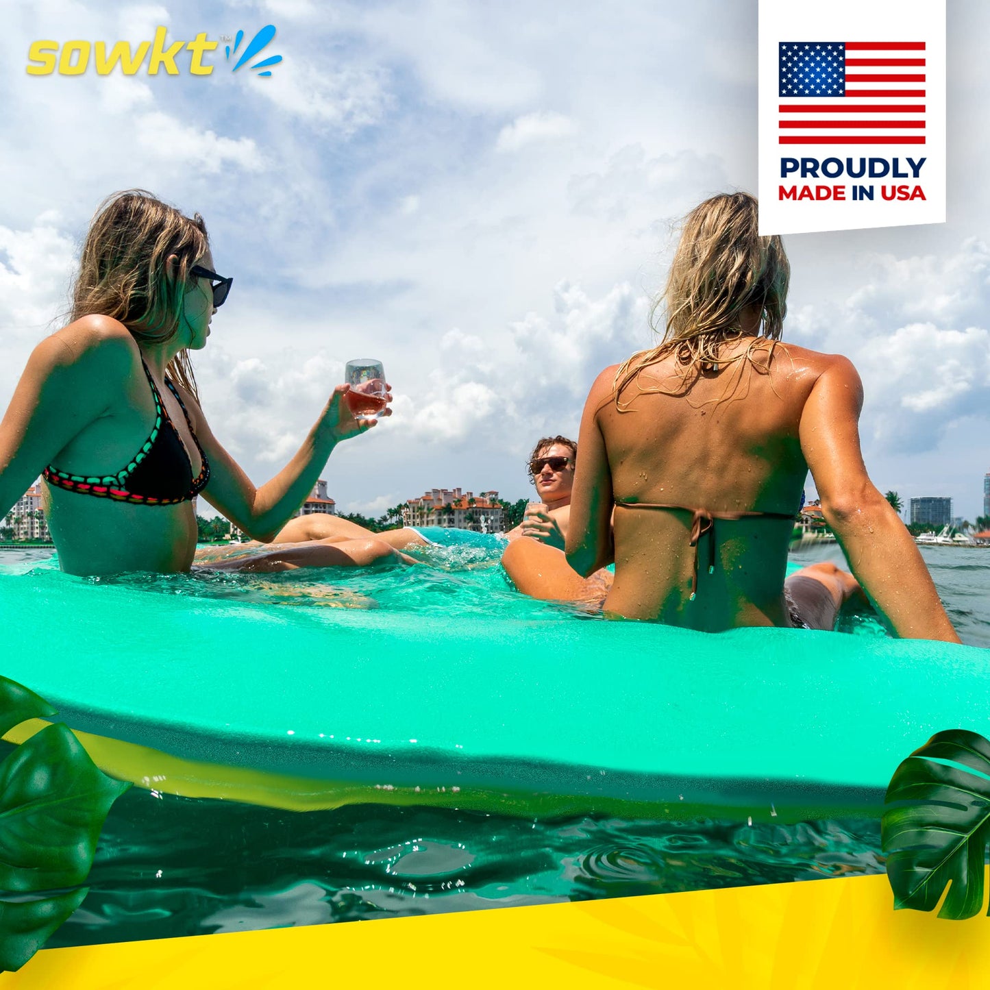 SOWKT Lily Pad Floating Mat (9x6 ft) - Made in USA - enhanced Floating Water Mat for The Lake and Boating - Giant Floating Water Pad for Lakes | Lilly Pad Floating Water Dock