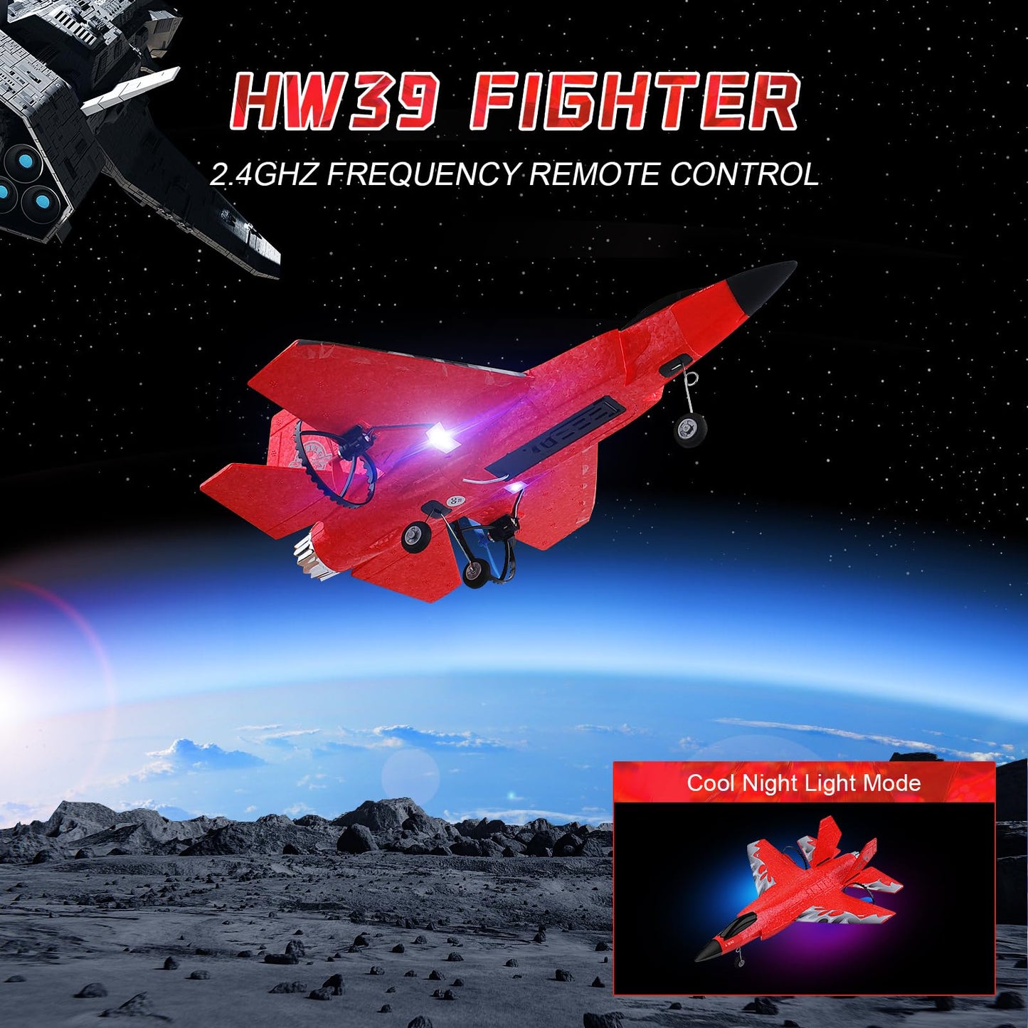 Rc Plane 2Ch Rc Airplane Toys Hw39 Fighter 2.4Ghz Remote Control Plane Rc Airplane Rtf Ready To Fly For Beginner, Kids And Adult