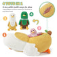 PEACH CAT Banana Duck Plush Set - 19.7 Mommy Duck with 3 Cute Babies, 4-Piece Stuffed Animal Toy Gift for Kids, Family Fun