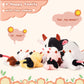 Ikasa Mommy Cow Stuffed Animal Mom And Baby Plush,Cute 17' Soft Small Fluffy Mama Family Set Cuddly Huggable Toy With Little Mini Babies