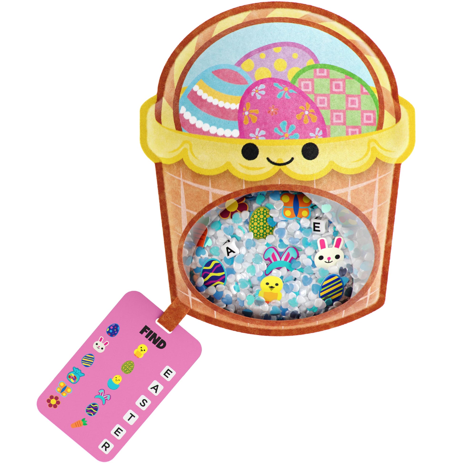 Bizyboo Easter Egg Busy Bag Scavenger Hunt - Hidden Object Search Sensory Matching Game For Kids 2 And Up (Easter Egg Basket)