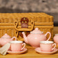 Childrens Porcelain Play Tea Set - 13pcs, Light Pink
