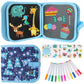 Qrytoi Erasable Doodle Set for Kids - Reusable Magic Drawing Book with 12 Watercolor Pens 14 Page Drawing, Road Trip Car Game Wr