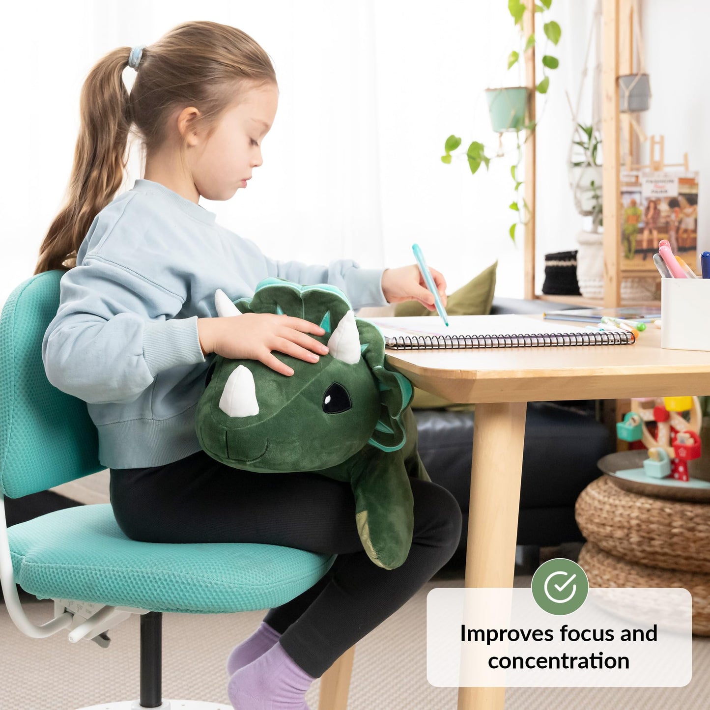 Odoxia Weighted Stuffed Animal For Anxiety | 5 Lbs | Calming & Comforting | Dinosaur Stuffed Animal | Weighted Plush Dino | For