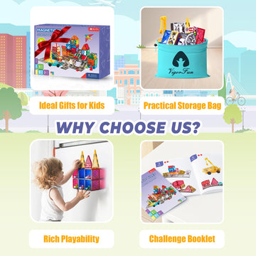 Magnetic Tiles Road Set With Car Crane And Toy Figurine, Construction Tiles Building Blocks Set For Kids Birthday Gifts, Educati