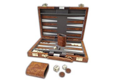 Chh Vinyl With Ripes Backagammon Set, Brown, 11'