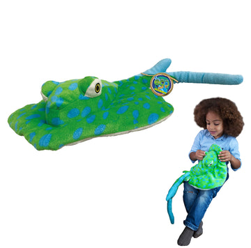 Ecobuddiez - Spotted Ray From Deluxebase. 12 Inch Spotted Ray Plush Toy. Eco Friendly Child Safe Stingray Stuffed Animal Made From Recycled Plastic Bottles.