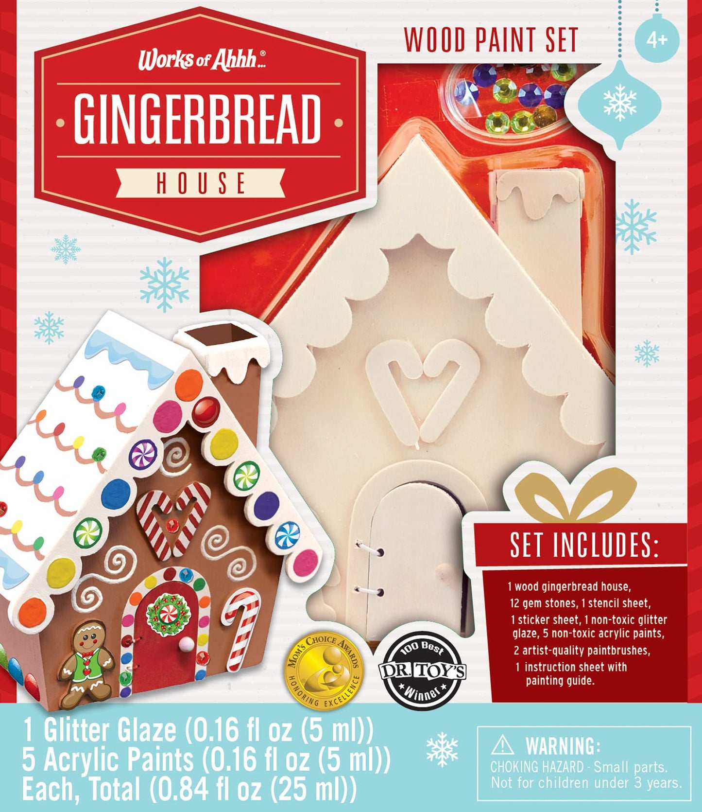 Works of Ahhh... Gingerbread House Wood Paint Kit - Holiday Craft Set, One Color, Model 21560