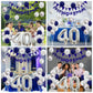 40Th Birthday Decorations For Men, Navy Blue Silver 40Th Birthday Balloons With Blue Happy 40Th Birthday Banner 40 Birthday Cake