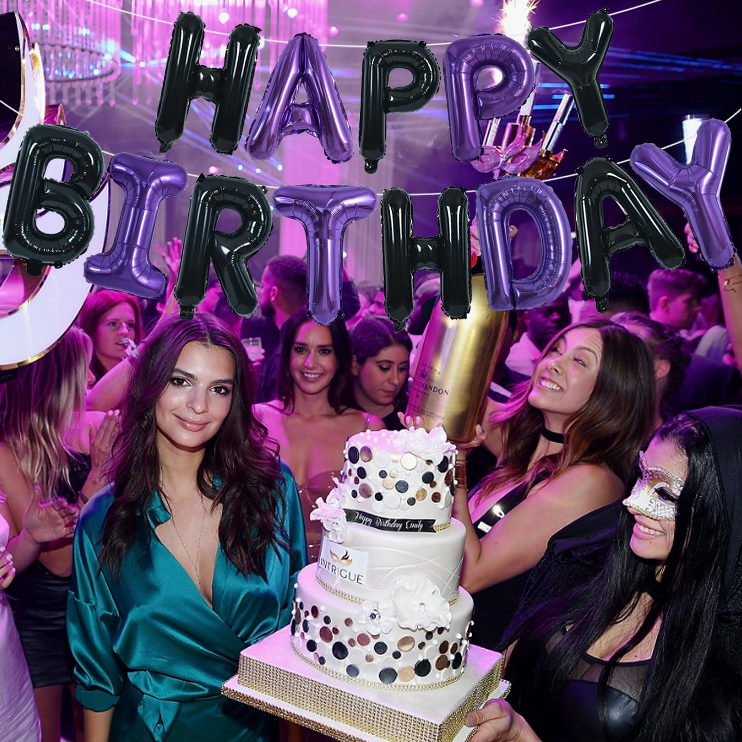 Toniful Happy Birthday Balloons Banner 16 Inch Mylar Foil Letters Birthday Sign Banner Bunting Reusable For Girls Boys Kids & Ad