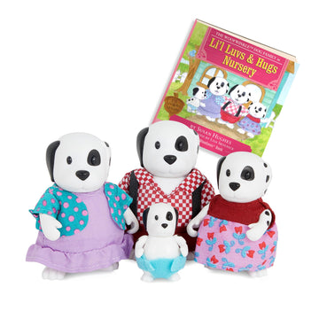 Li'l Woodzeez Woofwinkle Dog Family Set of 4 Collectible Figures – Non-Flocked, Multicolor, Plastic, Model WZ6831C6SZ, Gift Toy for Kids