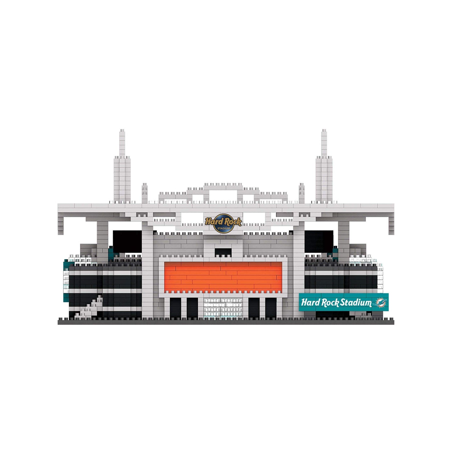 FOCO NFL Miami Dolphins 3D BRXLZ Stadium Building Block Set - One Size, Team Color, Model PZNF3DSTAD