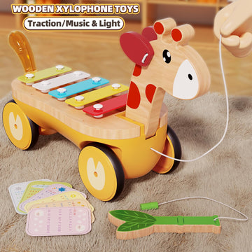Baby Xylophone Musical Car Toy For Toddlers, Giraffes Truck Toys For 18M+ 2 3 Years Old Kids, Best Christmas Birthday Gifts For