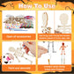 Fennoral 9 Pack Skeleton Wind Chime Kit For Kids Make You Own Skeleton Wind Chime Hanging Ornaments Diy Coloring Wooden Hallowee