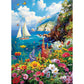 300 Pieces Puzzles For Adults-Colorful Garden By The Ocean Puzzle For Adults Children Elderly-Recycled Paper Puzzle 300 Pieces-G