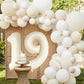 Katchon, Cream 19 Balloon Number - Huge, 40 Inch | 19 Balloons, 19Th Birthday Decorations | 19 White Balloons, 19 Birthday Decorations | 19 Cream Balloon | 19 Birthday Balloons | Number 19 Balloons
