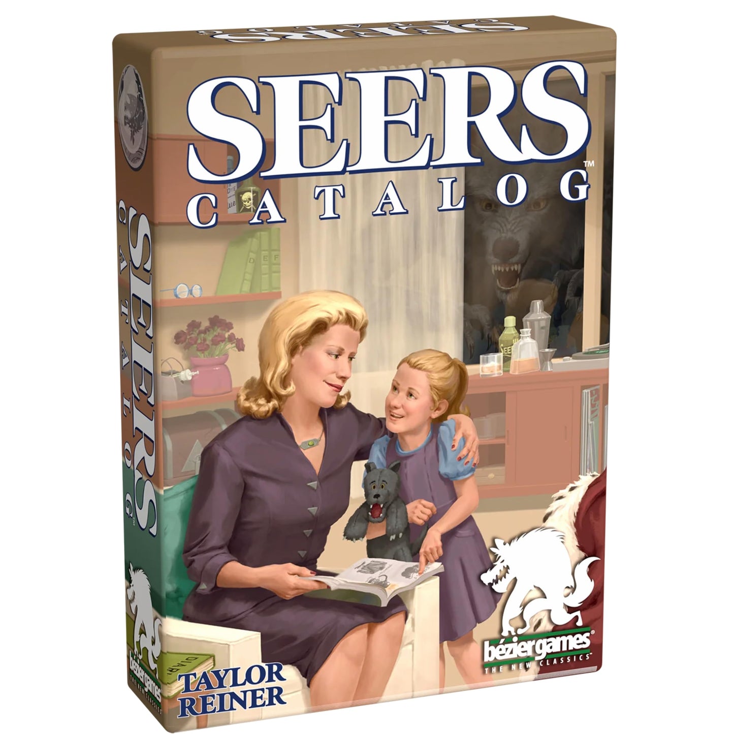 Bezier Games Seers Catalog - From The Creators Of One Night Ultimate Werewolf - Fast-Paced Card Game - Easy To Learn - Strategy & Deduction For 2-5 Players Ages 15+