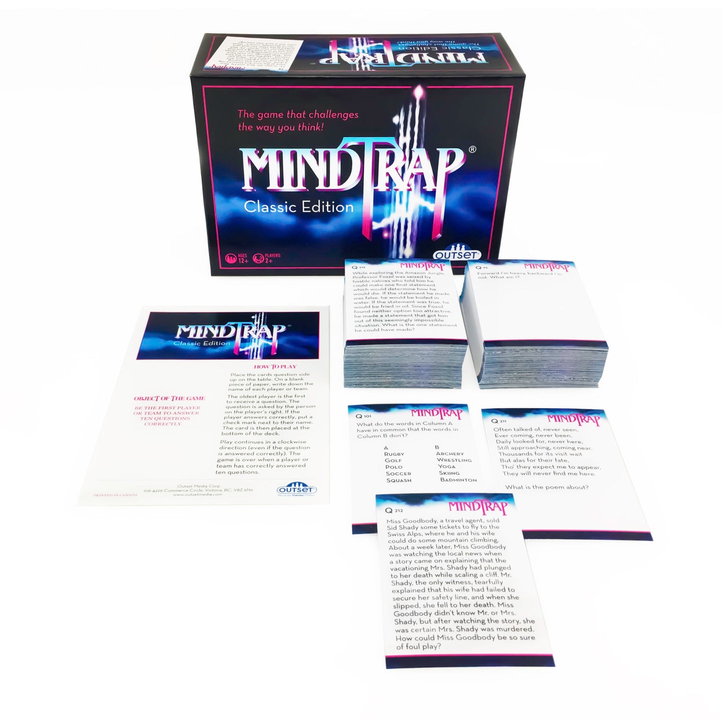 Outset Media Mindtrap Classic Edition Game - Puzzles & Mysteries, Tin, Black, Ages 12+ - Model 37090