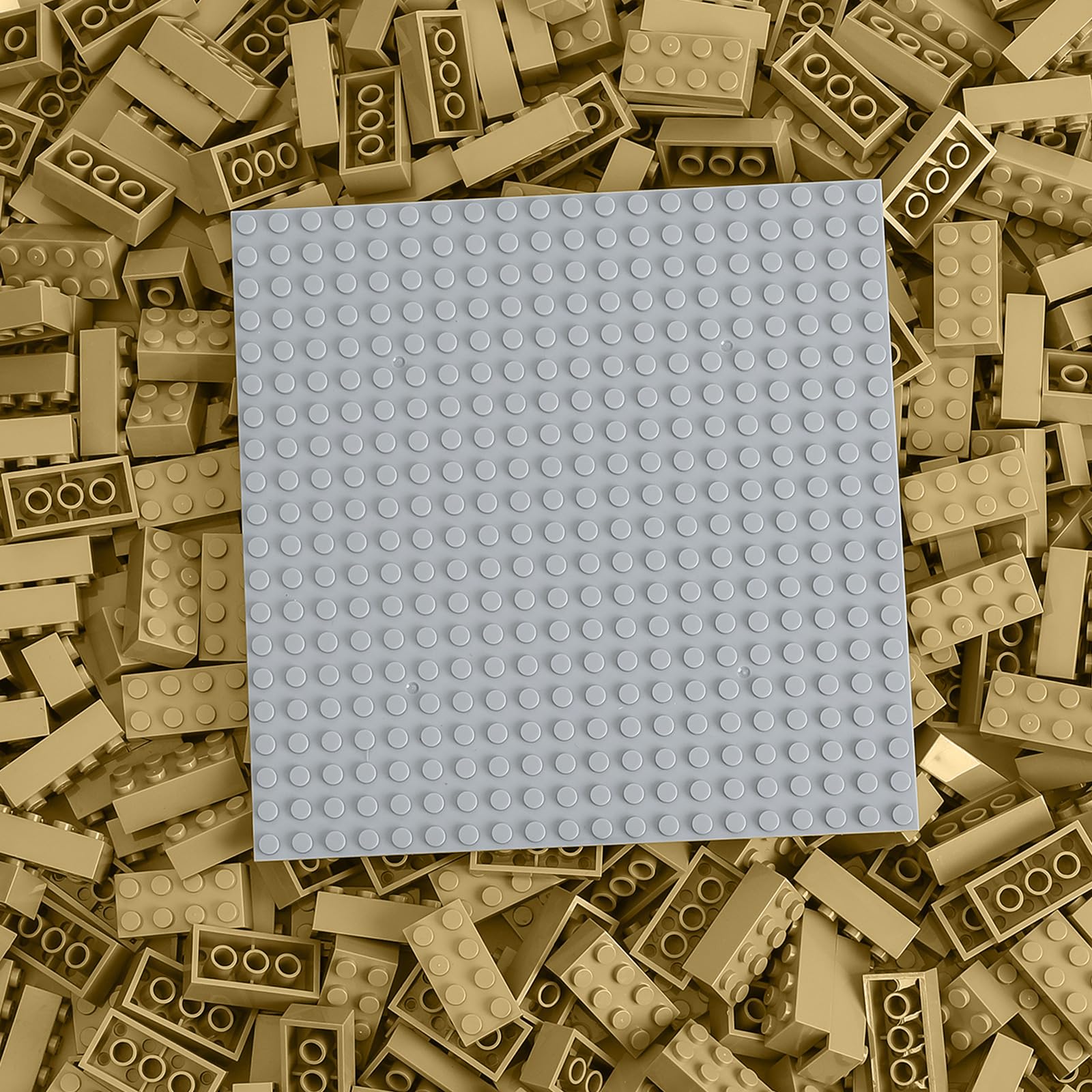 HUIZDQ 500 Piece Classic Building Bricks and 1 Gray Baseplate  2x4 Bricks Bulk Creative Building Toys  Blocks Bulk for Kids Ages 6+  Sand