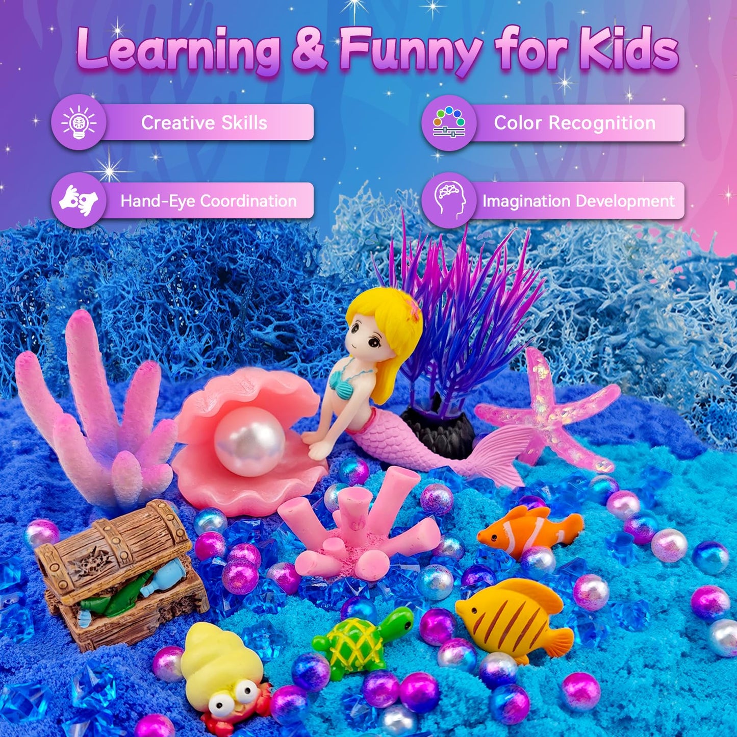 Mermaid Terrarium Craft Kit For Kids - Led Night Light Up & Remote Mermaid Birthday Gifts Toys For Girls Age 5 6 7 8 9 10 11 12