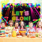 Boao Neon Glow Party Backdrop Fabric Let Glow Background Glow Party Themed Backdrop Neon Birthday Party Decorations For Neon Themed Party Birthday Party, 5.9 X 3.6 Ft
