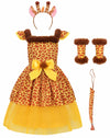 Relibeauty Giraffe Costume Kids Jungle Party Animal Costume Girls Halloween Animal Fancy Dress With Tail,10-12/150