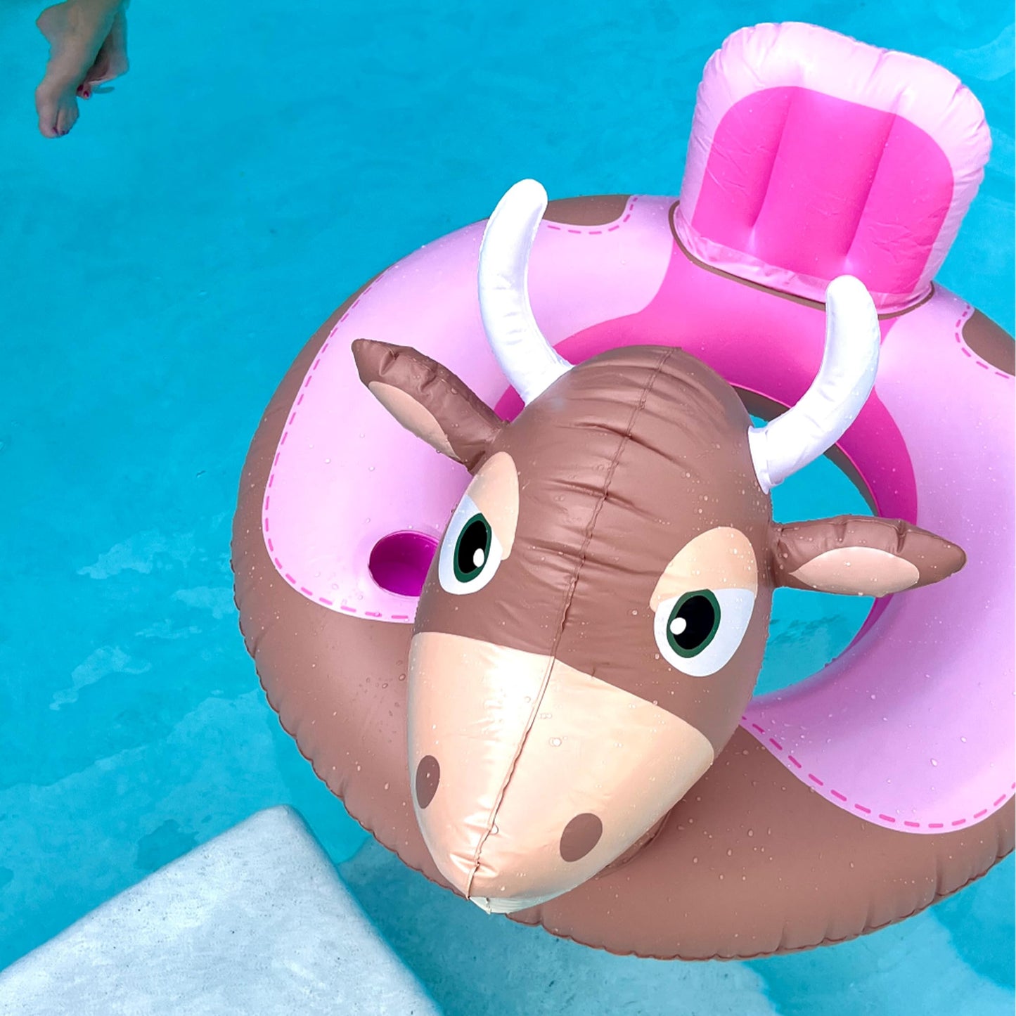 NPW Bull Pool Float Ring - Inflatable Vinyl Toy, Large Pink, FA-BULL-OUS, Perfect for Summer Adult Bachelorette Pool Decorations