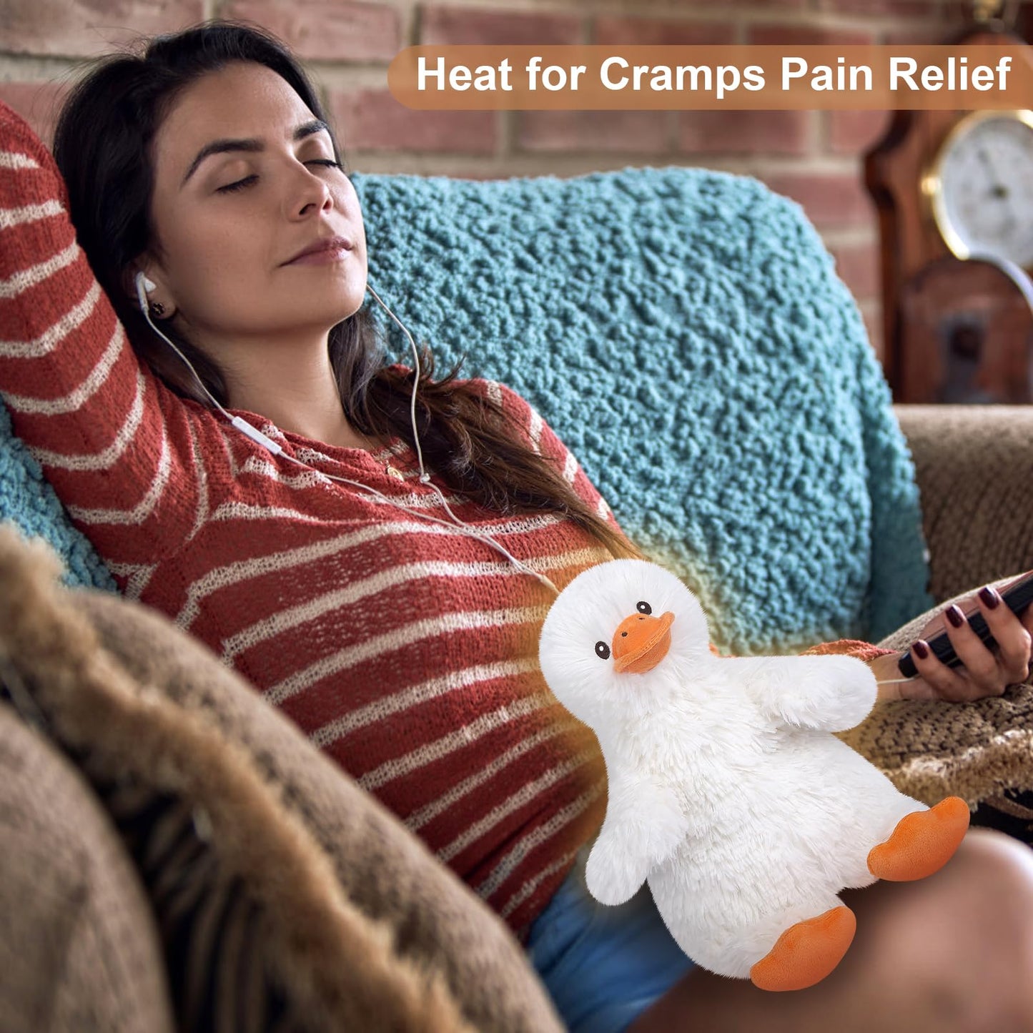 Suzzipals Microwave Duck Stuffed Animals, Duck Plushies, Microwavable Stuffed Animals Heating Pads For Cramps, Pain & Stress Rel