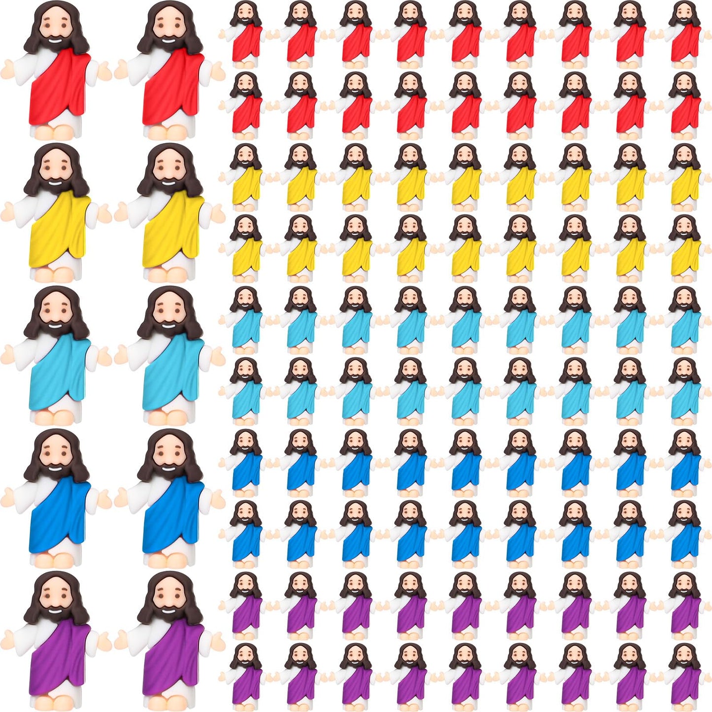 Barydat 100 Pcs Little Jesus Figures Baby Mini Jesus Figurines Bulk to Hide and Seek Tiny Miniature Christ Savior Figurine Toy R