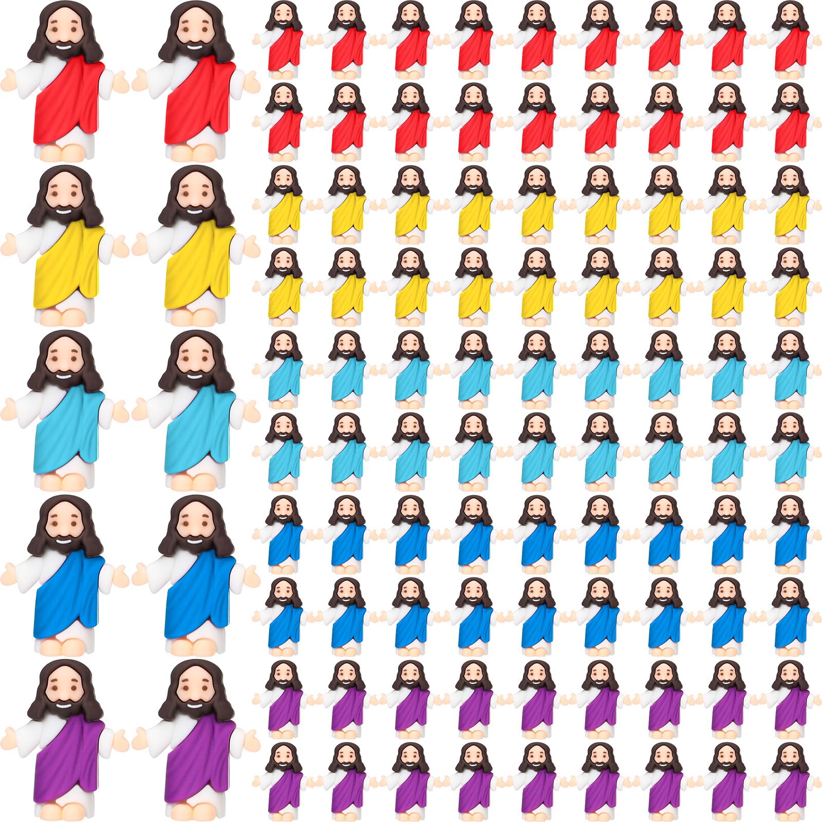 Barydat 100 Pcs Little Jesus Figures Baby Mini Jesus Figurines Bulk to Hide and Seek Tiny Miniature Christ Savior Figurine Toy R