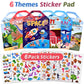 6 Set (260pcs) Puffy Sticker Books Activity for Kids, Animal, Farm, Dinosaurs, Space, Vehicle, Ocean, 3D Reusable Stickers for B