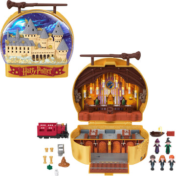 Polly Pocket Collector Playset, Harry Potter Compact With 5 Character Dolls & 11 Accessories, Hogwarts Exterior