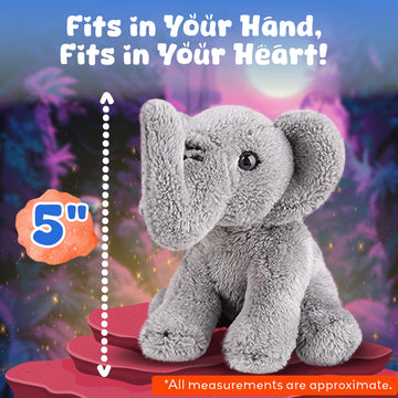 Forest & Twelfth 5'' Stuffed Elephant, Soft Plush Toy, Cute Stuffed Animal For Boys And Girls, Realistic Looking Small Stuffed A