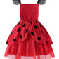 Reliparty Ladybug Costume For Girls With Polka Dots Ladybird Dress Dress Up Halloween Christmas 120