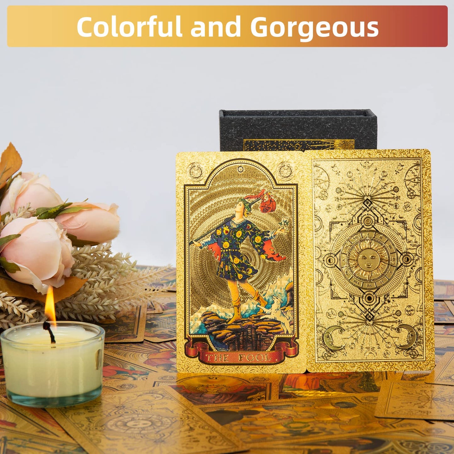 Siokuy Tarot Cards Deck, Luxury Tarot Card Deck, Splendid Classic Tarot Deck, Durable Waterproof Gold Foil Tarot Decks For Begin