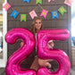 25 Balloon Number, Hot Pink Number 25Th Birthday Balloons 40 Inch, 25 Or 52 Years Old Hot Pink Birthday Decorations For Men Wome