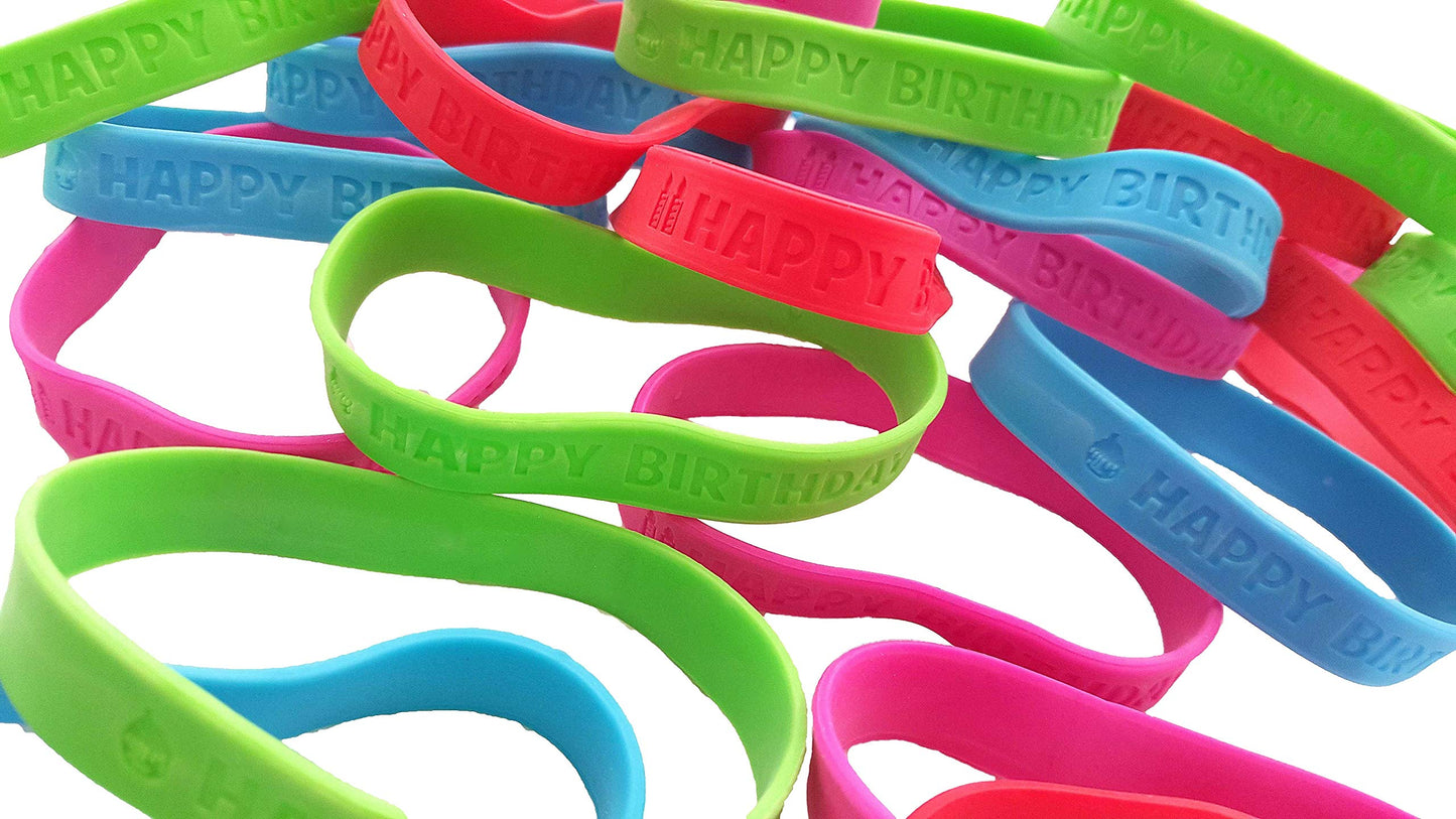 Dondor Happy Birthday Bracelets - 48 Pack