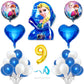 Flyloons 9Th Frozen Theme Birthday Decorations Kit Blue White For 9 Year Old Baby Boys Girls Kids 5 Pcs Elsa Anna Theme 30 Pcs M
