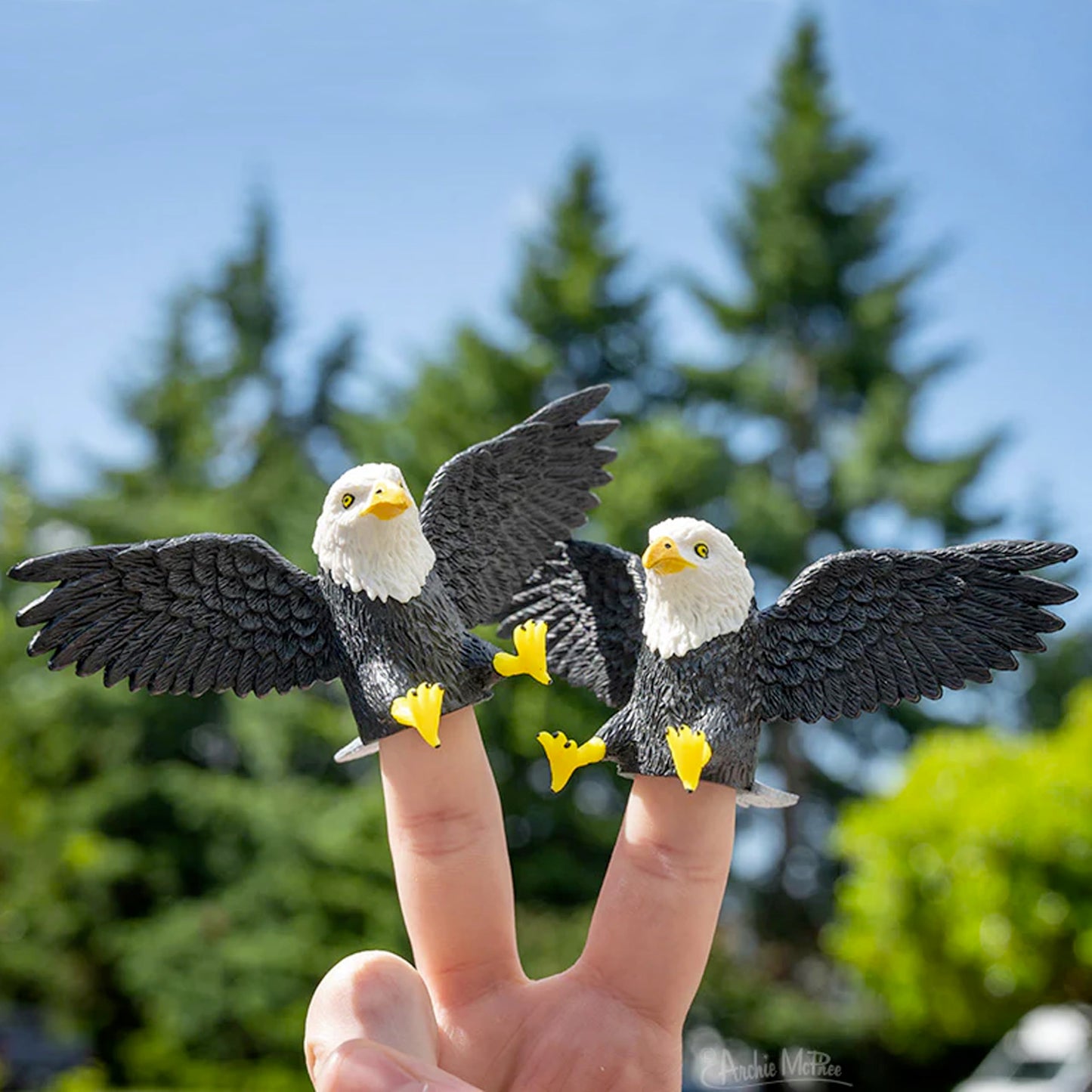 Archie Mcphee Finger Bald Eagles - Set Of 3 Majestic Bald Eagle Finger Puppets: Perfect For Usa'S Patriotic Puppetry