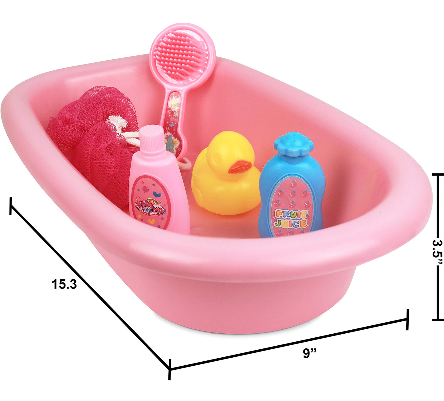 Click N' Play Baby Doll Bathtub Pretend Play Set With Accessories | Baby Bath Tub Play Set For Girls And Toddlers With 6 Pcs Acc